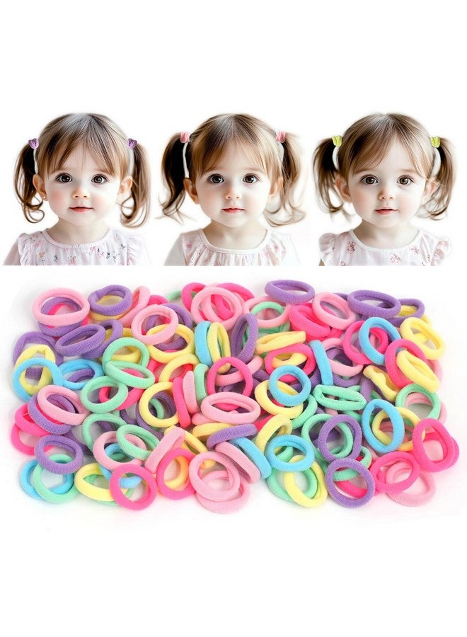BIANHUAN 100PCS Baby Toddler Hair Ties, Elastic Hair Rubber Bands for Girls, Candy Cotton Toddler Hair Accessories, Small Soft Seamless Ponytail Holders for Kids (Set-A) - Image 1