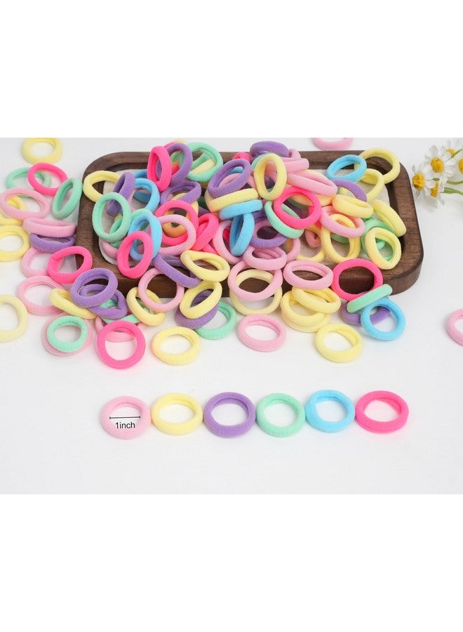 BIANHUAN 100PCS Baby Toddler Hair Ties, Elastic Hair Rubber Bands for Girls, Candy Cotton Toddler Hair Accessories, Small Soft Seamless Ponytail Holders for Kids (Set-A) - Image 2