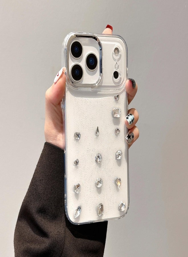 EYZUTAK جراب EYZUTAK لهاتف iPhone 17 Pro Max، جراب هاتف لامع ثلاثي الأبعاد بتصميم ماسي، تصميم جمالي كريستالي شفاف متلألئ، غطاء حماية شفاف من مادة TPU ناعمة ومتينة للنساء والفتيات - كريستال - Image 2