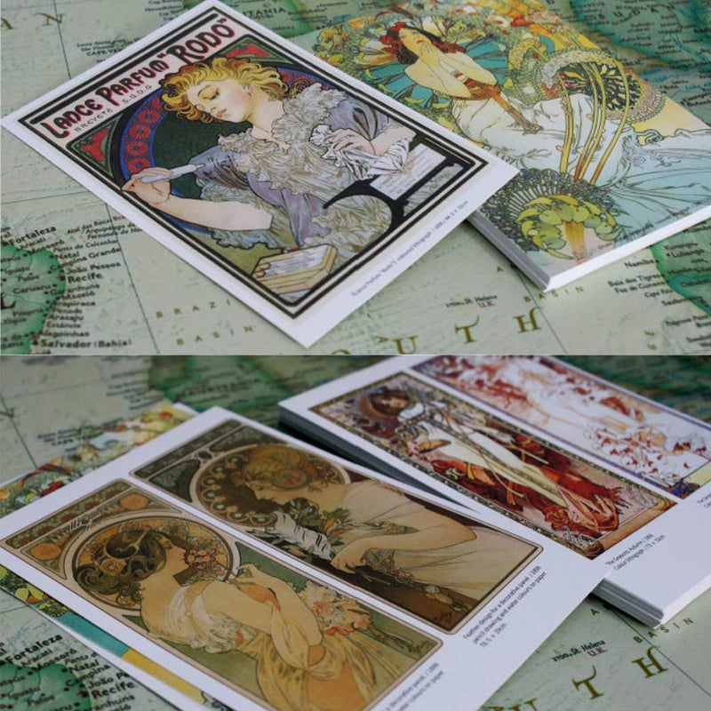 HOSTEESSCHOICE Beautiful Art Postcards set of 30 Post card of Alphonse Mucha variety pack Famous Painting Scenery,4 x 6 Inches - Image 2