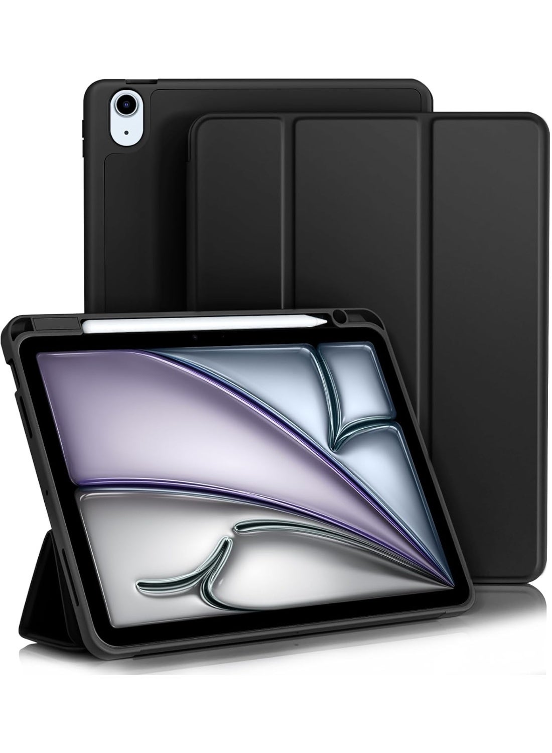 JOMILA Case for iPad Air 11 Inch 2025 M3/2024 M2/Air 7 6 5 4 Generation (2025/2024/2022/2020) 10.9 Inch with Pencil Holder, Smart Stand Cover, Supports Apple Pencil Charging, Auto Wake/Sleep