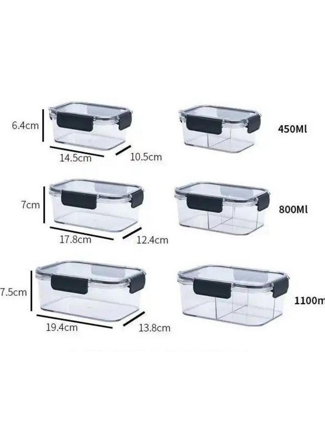 TASMAX Airtight leakproof storage box for kitchen air tight containers for storage boxes for fridge storage boxes for vegetables Durable Odor-Free and Stackable Set of 3 1200ML x1, 800ML x1, 300ML x1 - Image 4
