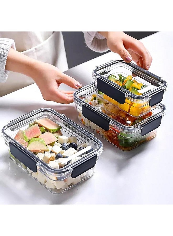 TASMAX Airtight leakproof storage box for kitchen air tight containers for storage boxes for fridge storage boxes for vegetables Durable Odor-Free and Stackable Set of 3 1200ML x1, 800ML x1, 300ML x1 - Image 1