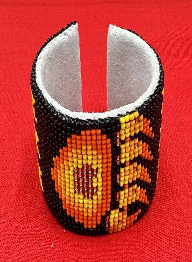 BeadsCorner Seed Beads Beaded Cuff Bracelet (Black Paw) - Image 2