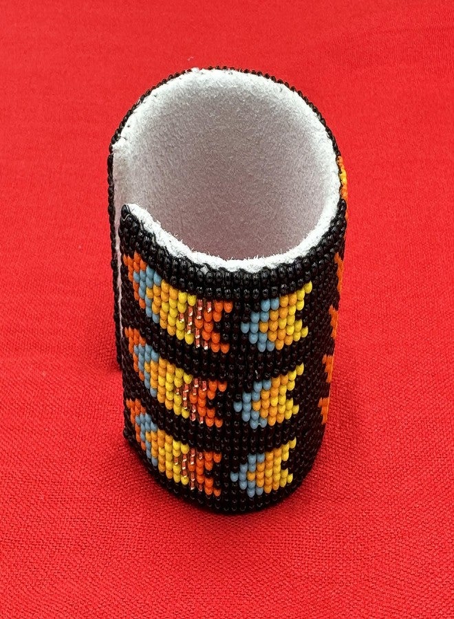 BeadsCorner Seed Beads Beaded Cuff Bracelet (Black Paw) - Image 4