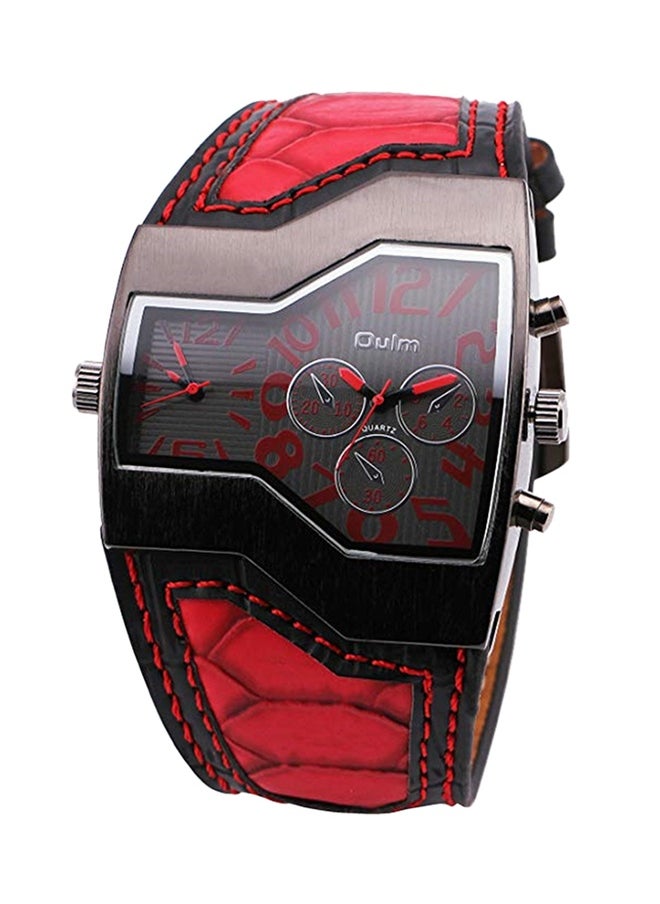 Oulm Men's Water Resistant Leather Analog Watch Oulm-06-RE 