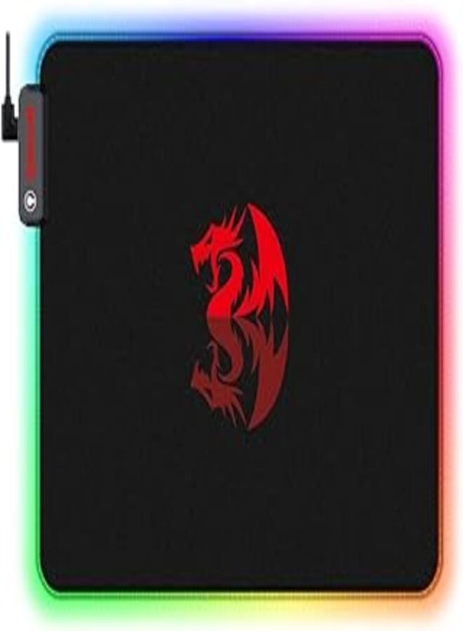 Redragon P026 RGB Mouse Pad, Soft Cloth, Non-Slip Rubber Base, Stiched Edges (330 x 260 x 3mm)