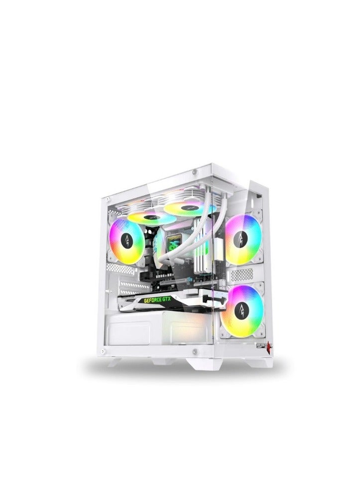 PC'GEN PC'GEN Gaming PC, Intel Core i5-14400F, 16GB 2X8 DDR5 RAM, RTX 5060 8GB, 1TB M.2 SSD, V90 ARGB Air Cooling, 600W *8, Dost60 Eco Desk, Gigabyte H610 Motherboard (White,Black)  - Image 2