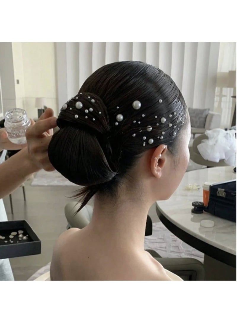 3 Pcs Self Adhesive 3D Pearls & Gems Stickers, Acrylic Hair & Nail Decorations, DIY Embellishments, 1 Sheet (325 Beads) - Image 3