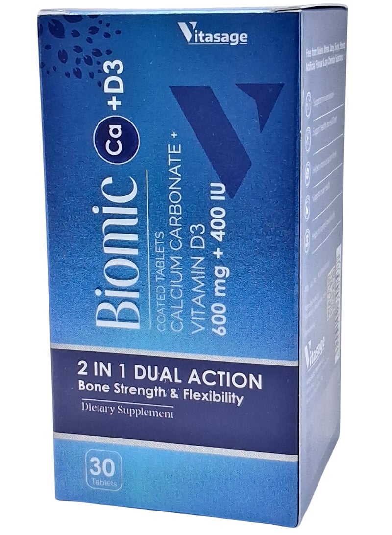 Supplement Biomic-Ca+D3 600Mg+400Iu Tablets 30' S
