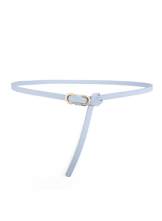 xozgdovg Popular belt womens high-grade fashion all-match dress shirt decorative suit Girls simple thin belt Sky Blue 