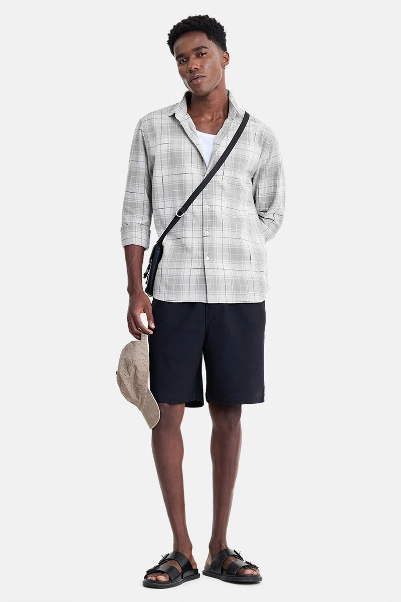 SNITCH Khaki Checkered Long Sleeve Regular Fit Shirt