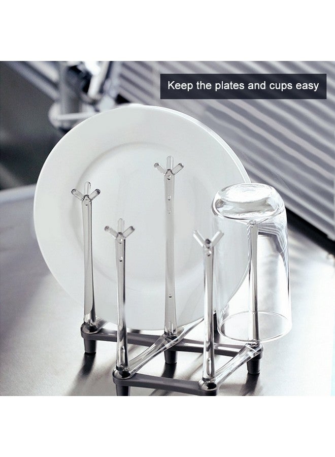 Marbrasse Marbrasse Retractable Cup Drying Rack, Drinking Glass and Sports Bottle Drainer Stand, Plastic Bag Dryer with Non-Slip Bottom for Kitchen Countertop  - Image 4