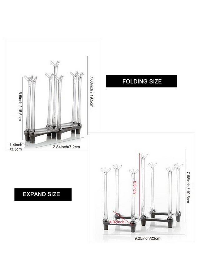 Marbrasse Marbrasse Retractable Cup Drying Rack, Drinking Glass and Sports Bottle Drainer Stand, Plastic Bag Dryer with Non-Slip Bottom for Kitchen Countertop  - Image 2