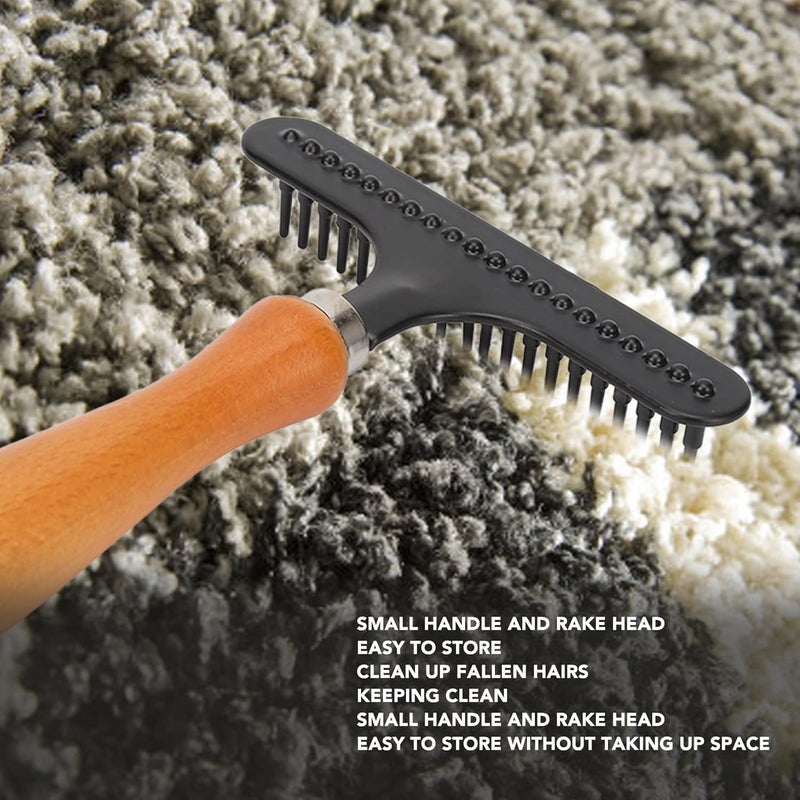 كلاراكو مشط سجاد يدوي، أداة تشذيب شعر من الفولاذ المقاوم للصدأ، للمعاطف الصوفية الناعمة والأنيقة، والسترات الصوفية، والسجاد المشعر، والحصائر - Image 2