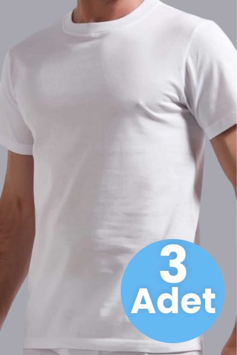 Tezzgelsin Men's Zero Collar Cotton 3-Piece Undershirt  - Image 3