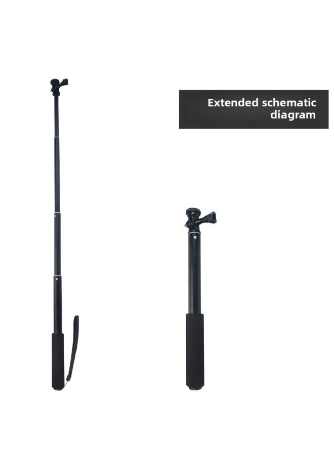 General 0.94 M Eccentric Tube GoPro Head 1/4 Teeth Copper Nut Tail Plug Photography Video Interview Self-Shot Net Red Live Rod-Color:Black  - Image 1