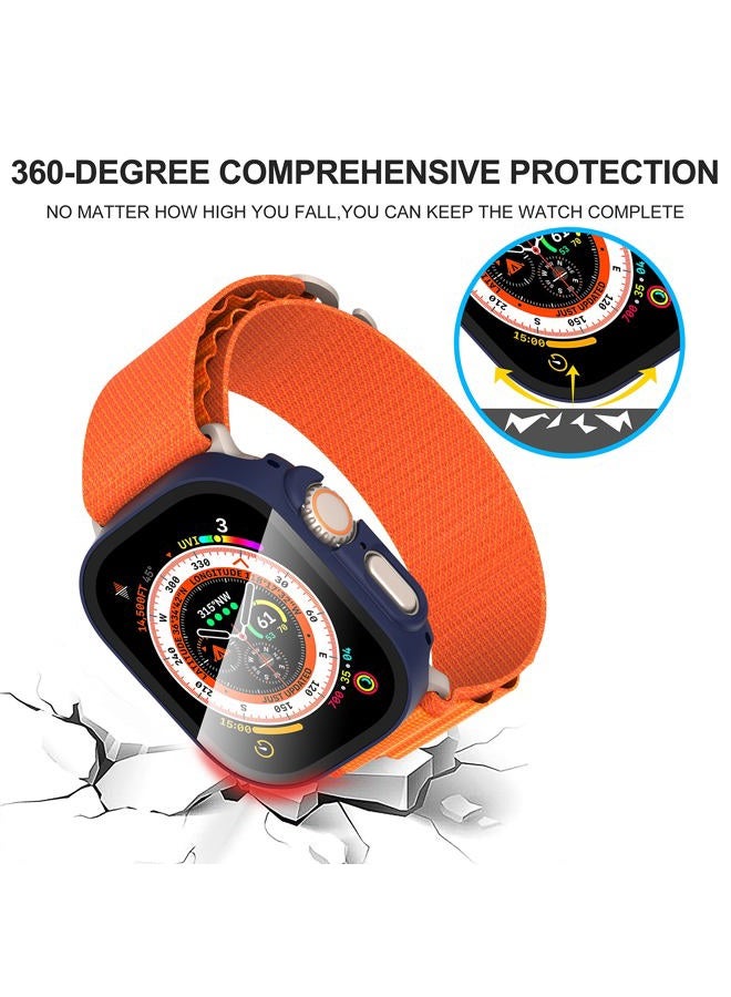 Diruite Suoman 2-Pack for Apple Watch Ultra/Ultra 2 49mm PC All-Around Screen Protector Case, Tempered Glass Screen Protector Case Ultra-Thin for iWatch Ultra/iWatch Ultra 2 49mm Protection Cover - Blue - Image 5