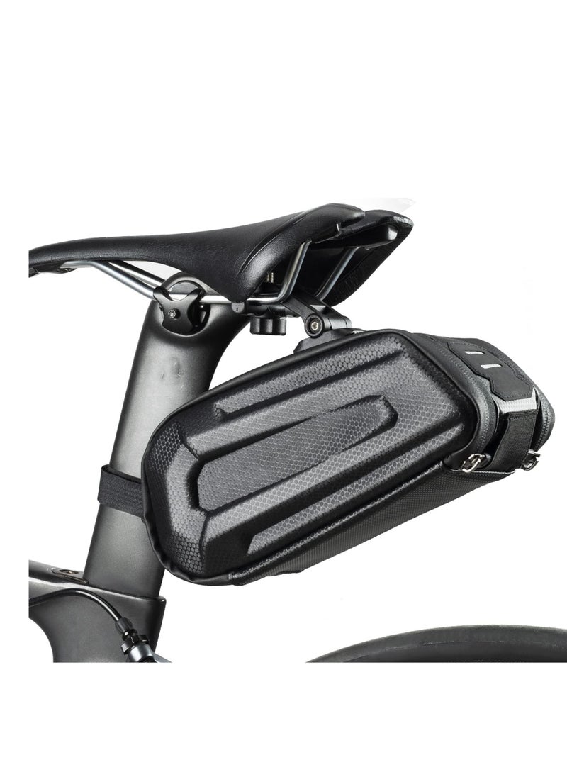 Y&D Bike Saddle Bag Bicycle Under Seat 3D Hard Shell with Silver Reflective Strip Bags for Mountain Road Bikes, Pack under Seat,hanging taillight 1.7L  - Image 1
