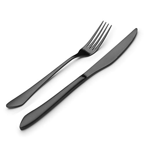 sharecook Matte Black Silverware Set, 20-Piece Stainless Steel Flatware Set Service for 4, Satin Finish Tableware Cutlery Set for Home and Restaurant, Dishwasher Safe - Image 3