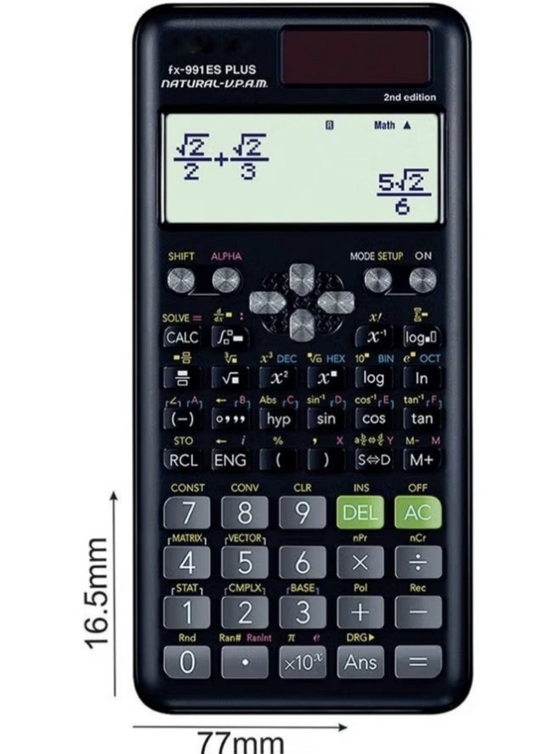الآلة الحاسبة العلمية Fx-991Es Plus الإصدار الثاني باللون الأسود - Image 3