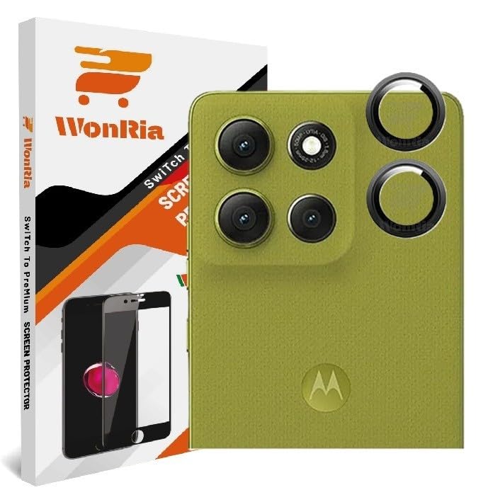 WonRia ® Pack 2 - Camera Lens Protector Ring for Motorola G86 5G Camera Aluminum Alloy Rings, Ultra-HD Metal Frame- Black - Image 1