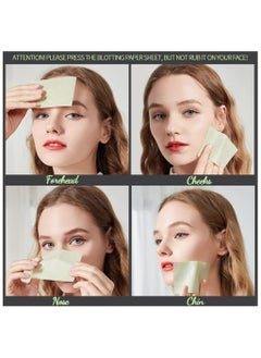 CMGTYYD 5x100 Counts Oil Blotting Sheets for Face,Oil Absorbing Sheets Oil Control Face Wipes Tissues,Facial Care Makeup Blotting Paper for Oily Skin,Oil-absorbing Blotting Papers for Women Men-Green  - Image 4