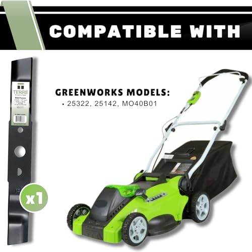 T TERRE Terre Products, Single Standard Lawn Mower Blade, 16 Inch Deck, Compatible with Greenworks 25322, 25142, Replacement for 29512 - Image 5