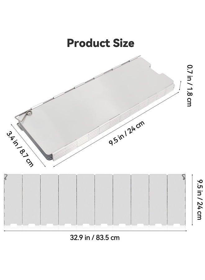 10 Pcs Uning Camp Stove Windscreen 10 Plates Aluminum for Stove in Camping, Hiking, Backpacking, Picnicking or in Backyard  (Silver) - Image 2