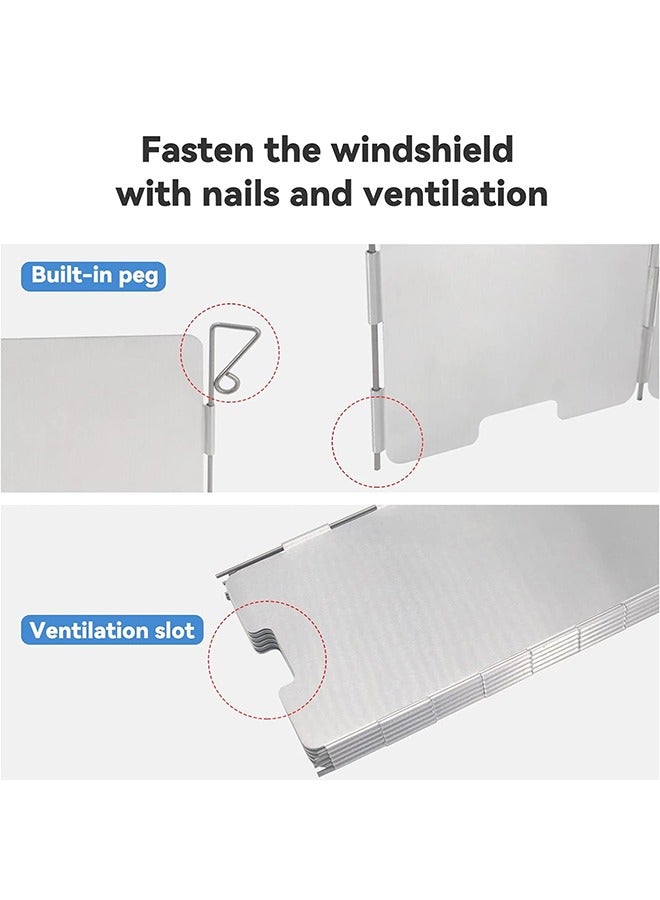 10 Pcs Uning Camp Stove Windscreen 10 Plates Aluminum for Stove in Camping, Hiking, Backpacking, Picnicking or in Backyard  (Silver) - Image 3