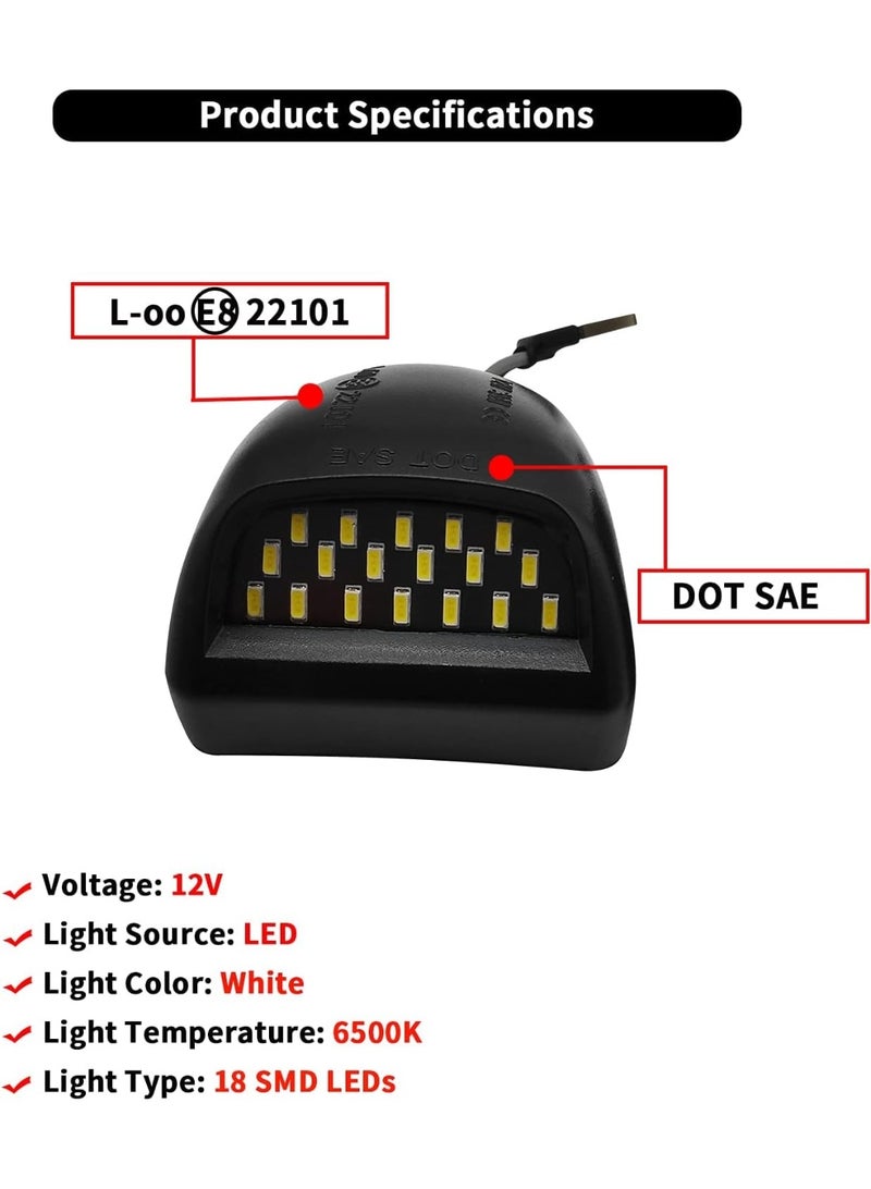JOGAMS Full LED License Plate Light Tag Lamp Assembly Compatible with Chevy Silverado GMC Sierra 1500 2500 3500 Suburban Tahoe Yukon XL Cadillac Escalade EXT 1PC - Image 3