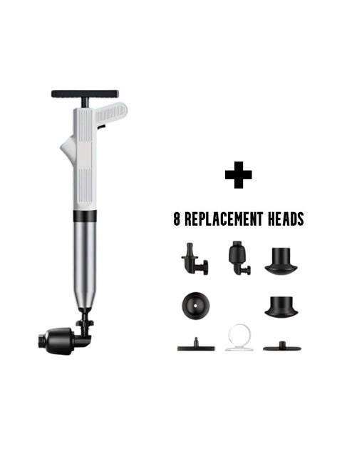 Toilet Plunger, High Pressure Air Plunger Drain Clog Remover, Drain Blaster With Real Time Barometer, Drainage Pipes Unblocking Device For Toilet, Bathroom, Floor Drain, Sink, Kitchen, (White)