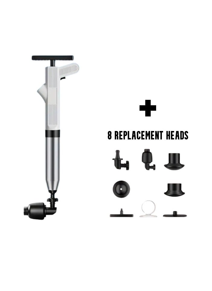 AROAQ Toilet Plunger, High Pressure Air Plunger Drain Clog Remover, Drain Blaster With Real Time Barometer, Drainage Pipes Unblocking Device For Toilet, Bathroom, Floor Drain, Sink, Kitchen, (White)  - Image 1