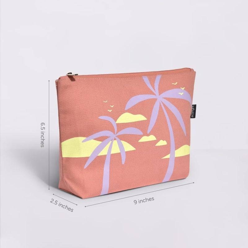 Ecoright Makeup Pouch for Girls, Canvas Cosmetic Pouch for Women, Small Pouches for Women with Waterproof Recycled Lining - Image 2