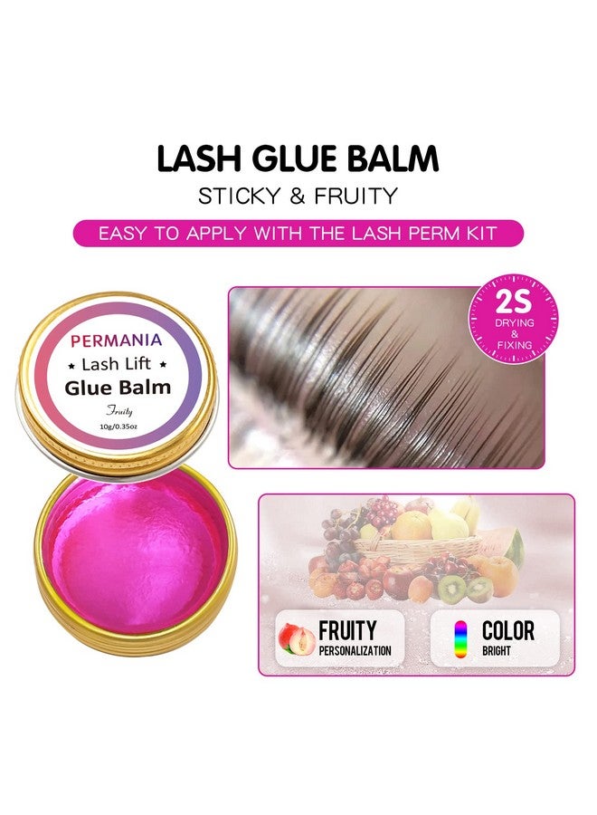 PERMANIA Lash Glue Balm Eyelash Lifting Adhesives Strong Hold And Perfectly Shaped Eyebrows For Brow Lamination Kit Lash Lift Balm Bright Colors & Fruity Flavours Fast Drying & Waterproof (Pink)  - Image 3