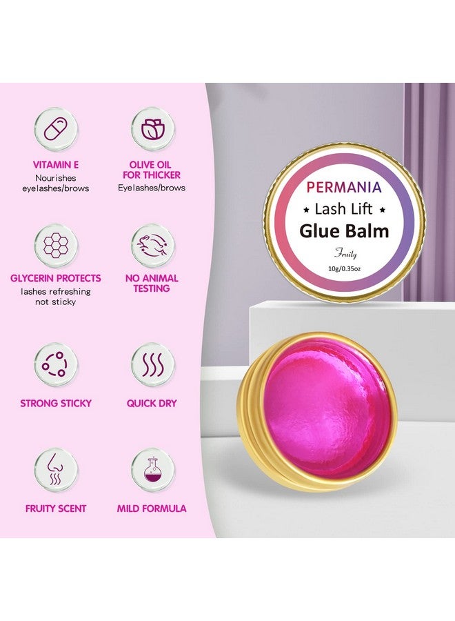 PERMANIA Lash Glue Balm Eyelash Lifting Adhesives Strong Hold And Perfectly Shaped Eyebrows For Brow Lamination Kit Lash Lift Balm Bright Colors & Fruity Flavours Fast Drying & Waterproof (Pink)  - Image 5