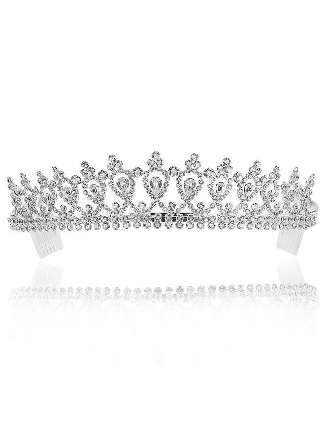 SAMKY Bridal Pageant Rhinestones Crystal Wedding Tiara Crown Silver Plated Clear Crystals T496 - Image 1