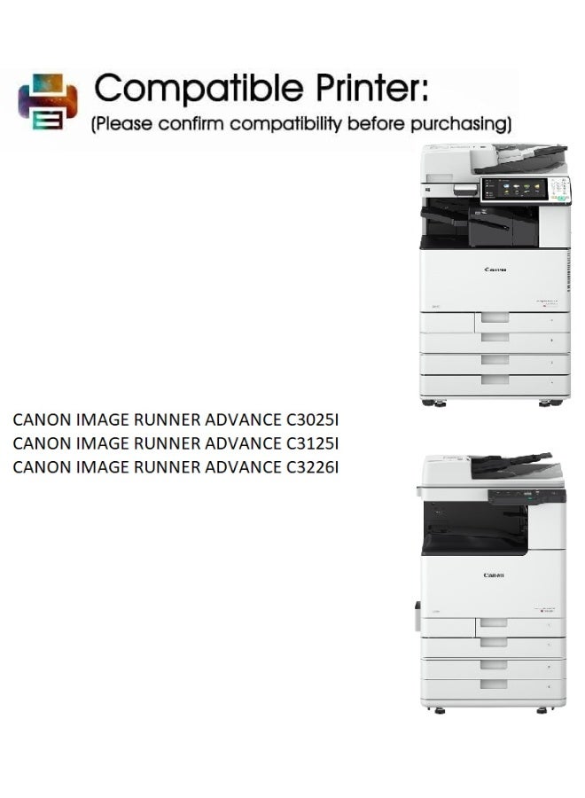 C-EXV 54 Yellow Toner Cartridge Replacement For Canon IR ADV C3025i, IR ADV C3125i, IR ADV C3226i (Yellow) - Image 5
