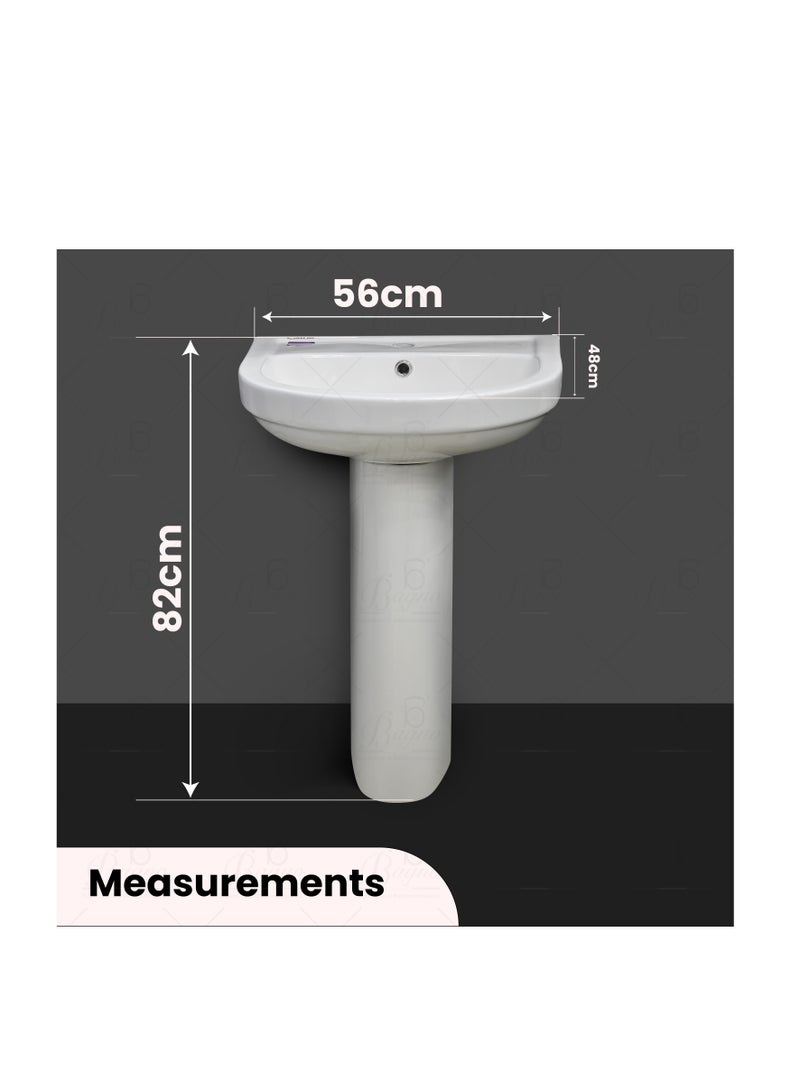 B BAGNO Basin Full Pedestal WB06 - Image 5