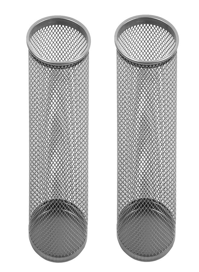 واي بي أم هوم حامل أقلام رصاص دائري من الفولاذ الشبكي من YBM HOME، فضي اللون، عبوة من قطعتين (2210-2). - Image 1