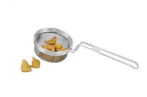 SONIQE Standard Stainless Stee Mesh Deep Fry Jhara Mesh Laddle Jharni Skimmer Puri Strainer with Handle for Perfect Oil Extraction Restaurant Home and Kitchen SpoonLadle for SpaetzlePastaChips6 IN - Image 2