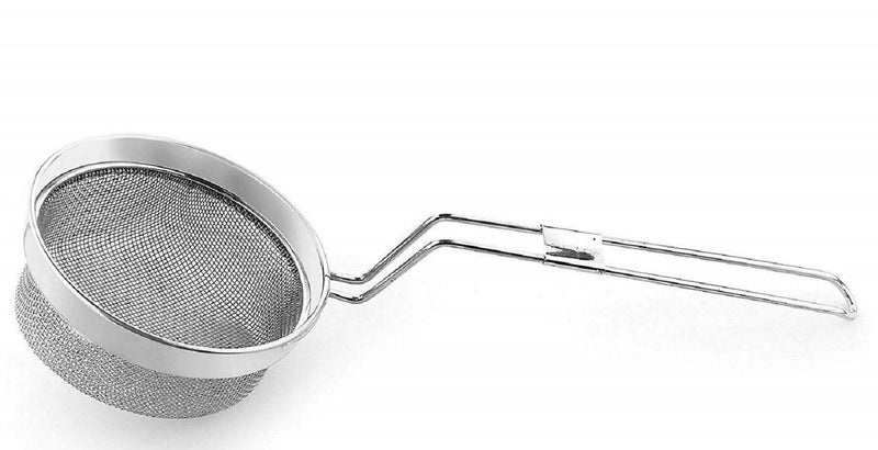 SONIQE Standard Stainless Stee Mesh Deep Fry Jhara Mesh Laddle Jharni Skimmer Puri Strainer with Handle for Perfect Oil Extraction Restaurant Home and Kitchen SpoonLadle for SpaetzlePastaChips6 IN - Image 1