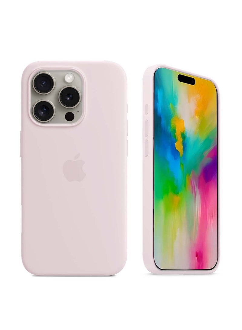 دبليو تيك غطاء الحماية سائل سائل ناعم من أبل أيفون 16 برو ماكس 2024 - وردي فاتح - Image 1