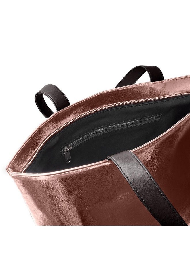 DailyObjects - DailyObjects Rose Gold Fatty Tote Shoulder HandBag For Women/Girls- Fashion College & Office Daily Use - Faux Leather Fit For Travel - Image 1