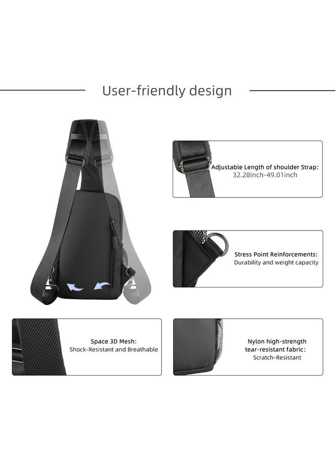 إيه إم جيه حقيبة كروس صغيرة للرجال من AMJ، حقيبة كتف صغيرة، حقيبة سفر يومية للمشي لمسافات طويلة والتخييم والرياضة (أسود) - Image 3