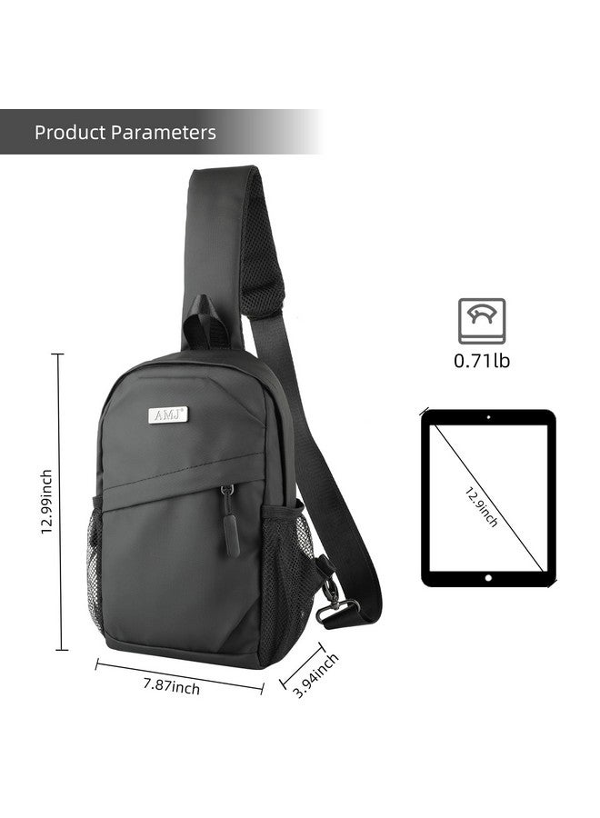 إيه إم جيه حقيبة كروس صغيرة للرجال من AMJ، حقيبة كتف صغيرة، حقيبة سفر يومية للمشي لمسافات طويلة والتخييم والرياضة (أسود) - Image 1