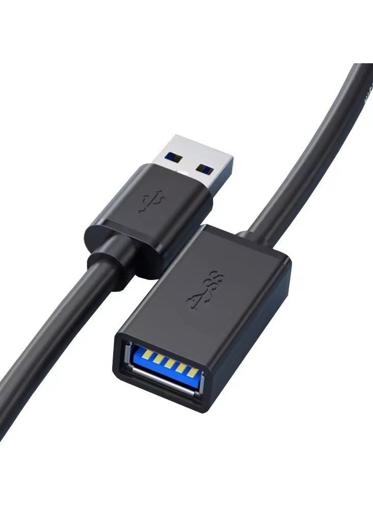 USB Extension Cable 2 Meters  USB 3.0 Extender Cord Type A Male to Female Data Transfer Compatible for Playstation,VR,USB Flash Drive,Card Reader,Hard Drive Black - view 2