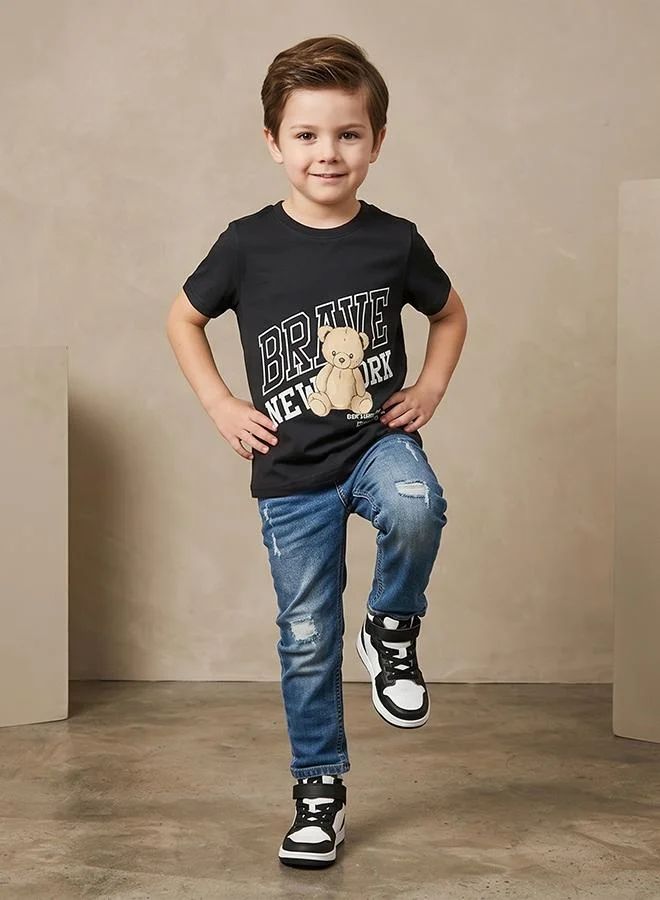 Babies & More Babies & More Toddler Boys Black Short Sleeve T-Shirt