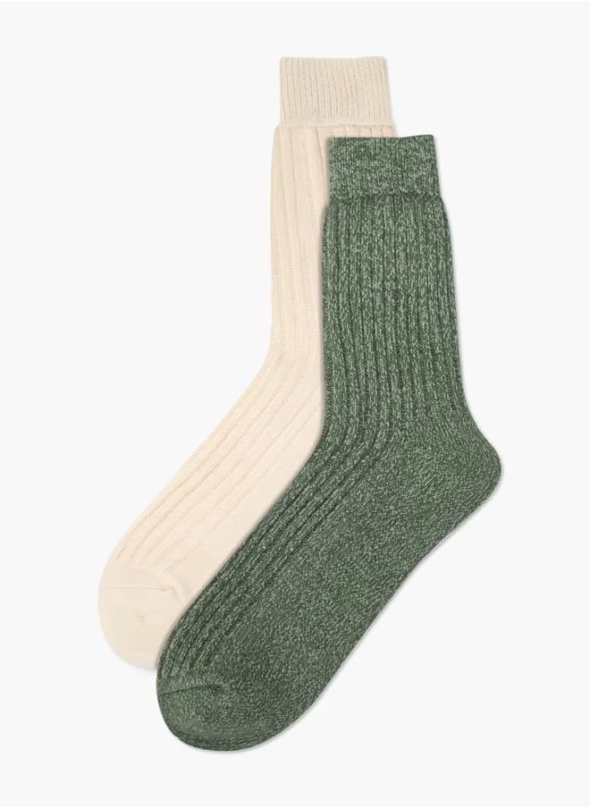 لي كوبر Ribbed Crew Length Socks - Set of 2