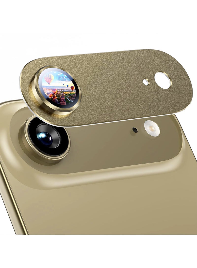 For iPhone Air Camera Lens Protector [Drop Protection] [Full Coverage] [3D Metal] [Case Friendly] Tempered Glass Camera Cover — Gold - Image 1